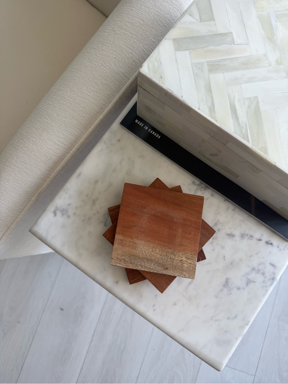 Set of 3 vintage 1990’s hand made wood coasters